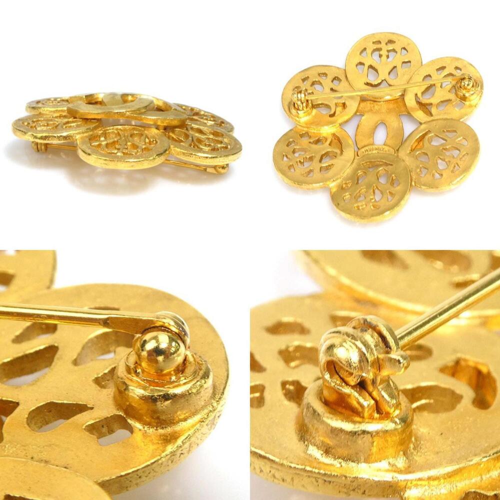 CHANEL Authentic Gold Logo Brooch - Picture 4 of 5
